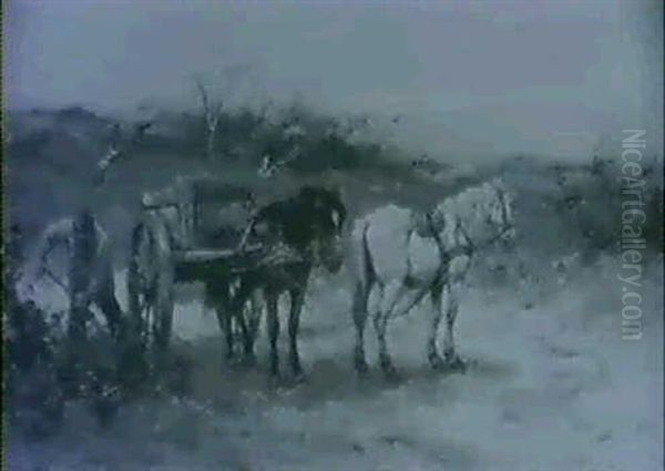 Gathering Faggots Oil Painting by Johan Frederik Cornelis Scherrewitz