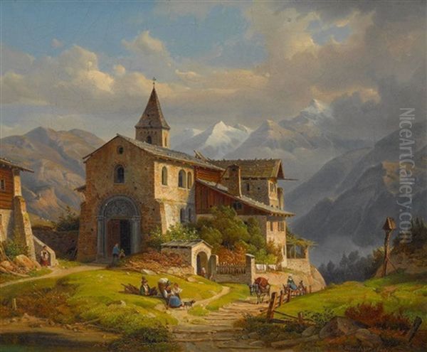 St. Johann In Taufers Im Munstertal Oil Painting by Wilhelm Scheuchzer
