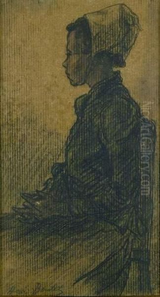 Portrait De Femme Au Bonnet Oil Painting by Henri Boutet