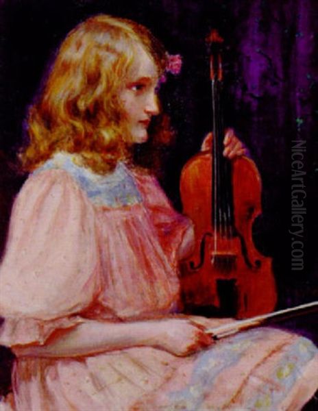 Portrait Des Frauleins Duesberg Oil Painting by Robert Schiff