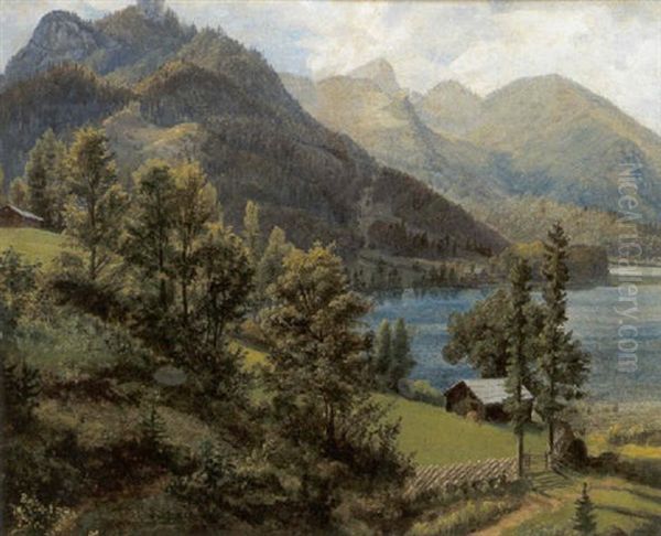 Der Schwarzen See Bei Bad Ischl Oil Painting by Anton Schiffer