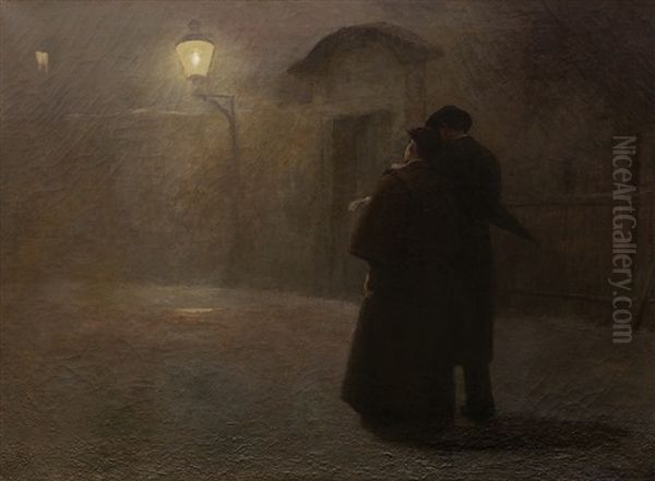 Na Kampe (milenci) Oil Painting by Jacob Schikaneder