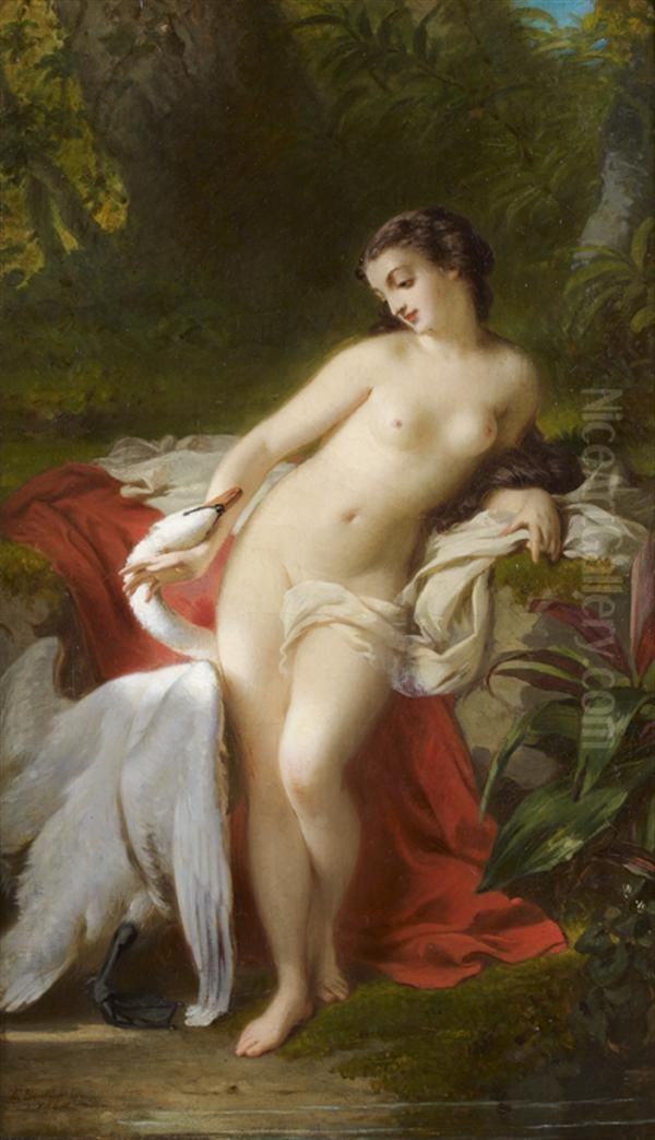 Leda Et Le Cygne Oil Painting by Charles Edouard Boutibonne