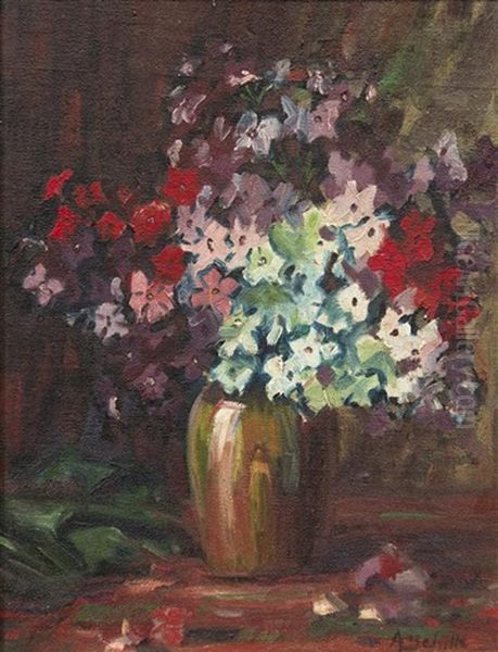 Still Life With Flowers Oil Painting by Alice Schille