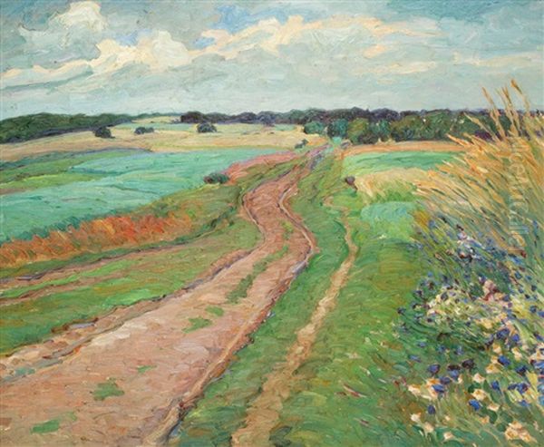 Sommerlicher Feldweg Auf Dem Weyerberg Oil Painting by Bertha Schilling