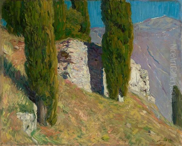 Bergcypressen Oil Painting by Osmar Schindler