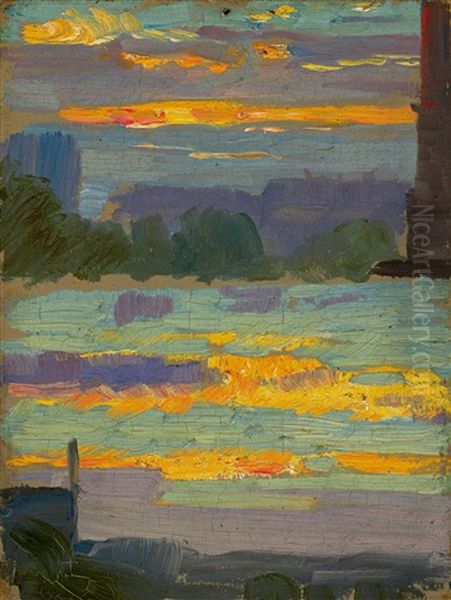 In The Evenig I Oil Painting by Osmar Schindler