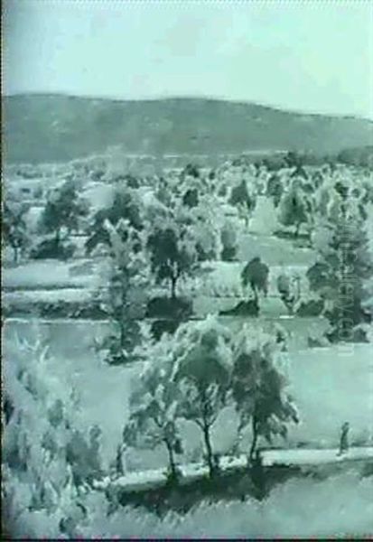 Drei Bauerinnen Mit Ihren Kindern Auf Dem Weg Zur Feldarbeit Oil Painting by Theodor Schindler