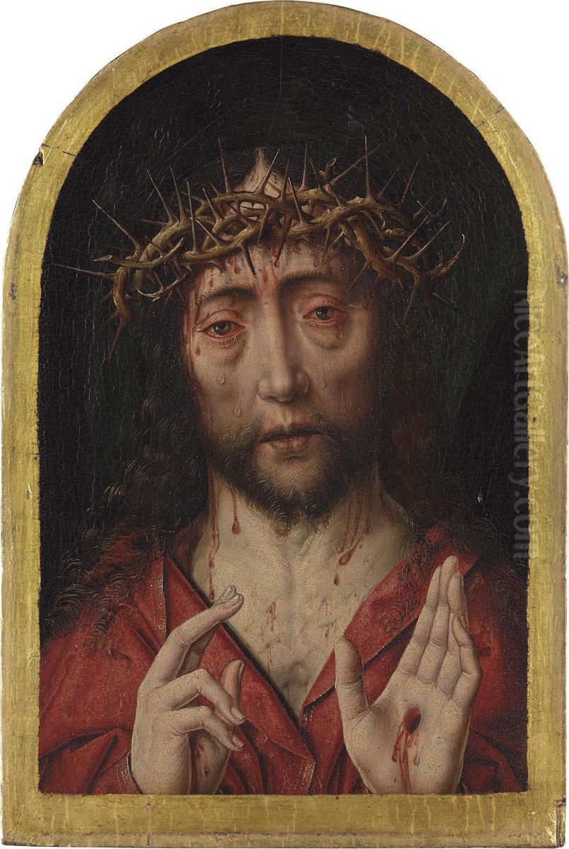 Christ As The Man Of Sorrows Oil Painting by Albrecht Bouts