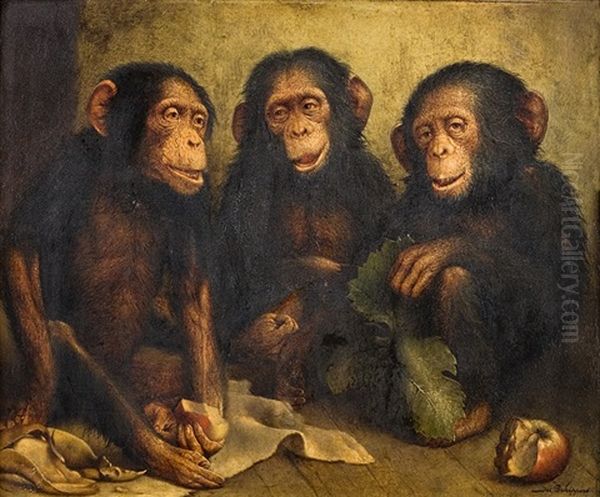Trois Singes Oil Painting by Joseph Schippers