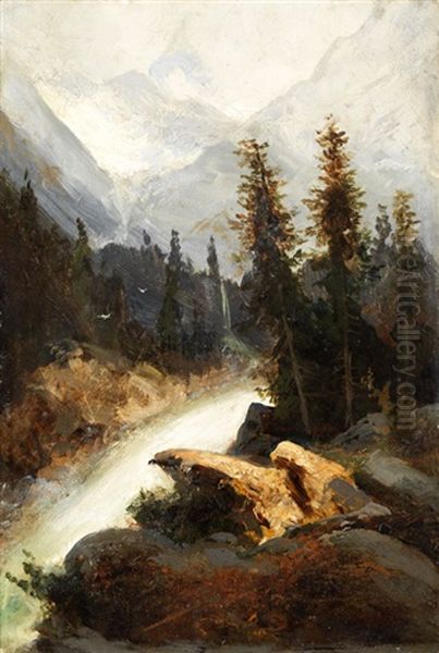 Gebirgslandschaft Oil Painting by Johann Wilhelm Schirmer