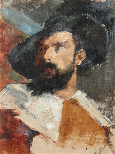 Portrait Of A Man Oil Painting by Helene Schjerfbeck