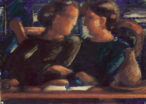 Unterhaltung Oil Painting by Oskar Schlemmer