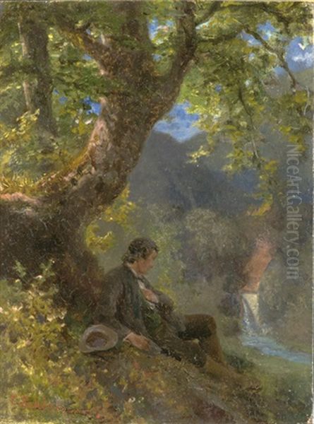 In Einem Kuhlen Grunde Oil Painting by Carl Schlesinger