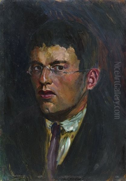 Selbstbildnis Oil Painting by Rudolf Schlichter