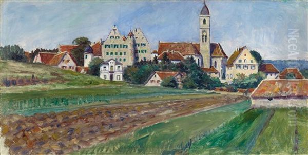 Schwabische Landschaft Oil Painting by Rudolf Schlichter