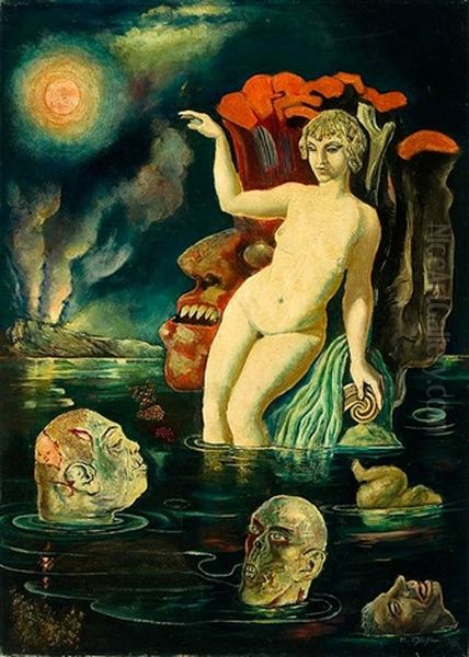 Apokalyptische Szene Oil Painting by Rudolf Schlichter