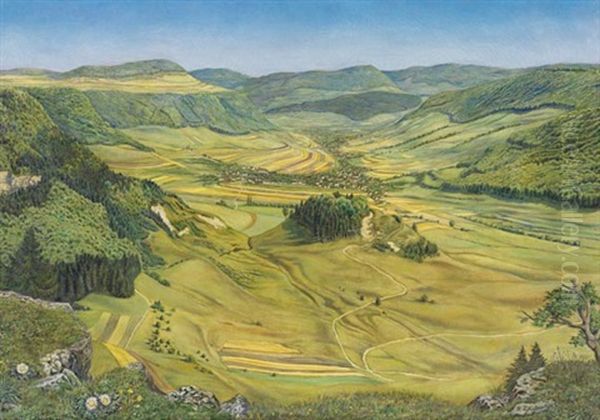 Mittelgebirgslandschaft Oil Painting by Rudolf Schlichter