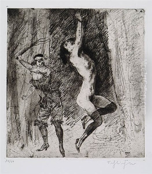 Die Auspeitschung (flagellanten) Oil Painting by Rudolf Schlichter