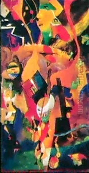 Apokalyptische Landschaft Mit Fabelwesen Und Figurine Oil Painting by Rudolf Schlichter