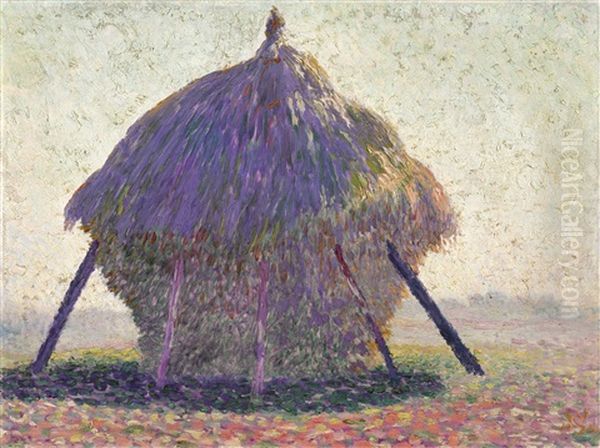 La Meule Au Coucher Du Soleil Oil Painting by Willy Schlobach