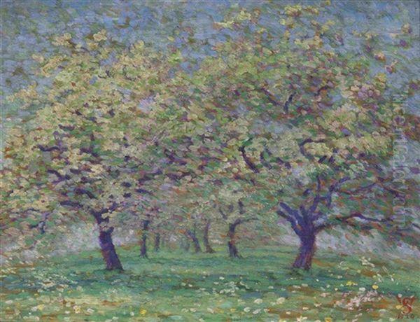 Apfelbaumblute Oil Painting by Willy Schlobach