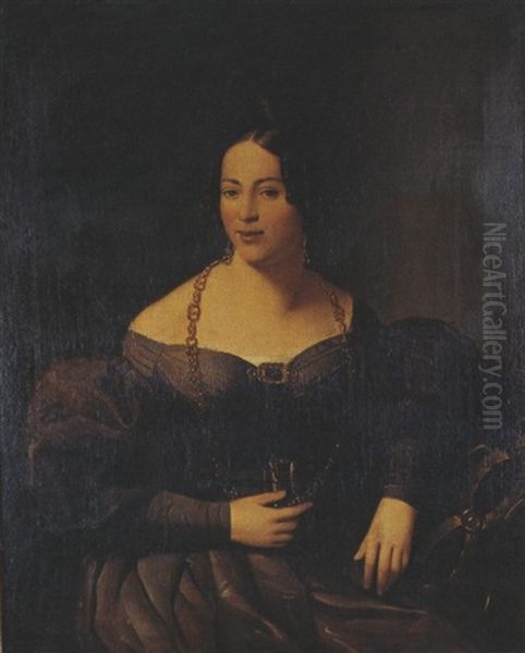 Portrait Einer Jungen Frau Oil Painting by Bernardt Schlosser