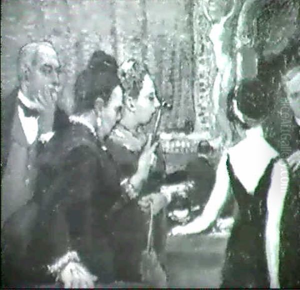 Vornehme Gessellschaft Oil Painting by Wilhelm Schmetz