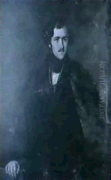 Portrait D'un Officier De L'armee Prussienne Vu De          Trois-quarts Oil Painting by Carl Friedrich Ludwig Schmid