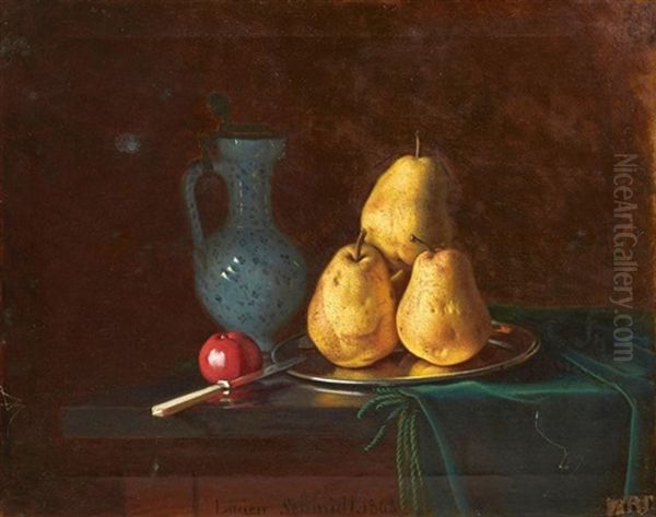 Nature Morte Aux Poires Oil Painting by Louis-Lucien J.B. Schmidt