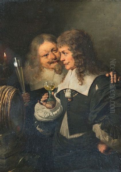 Die Weinprobe Oil Painting by Hermann Schneider