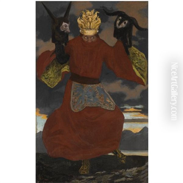 The Shaman Oil Painting by Sascha Schneider