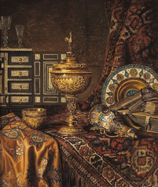Antiquitatenstilleben Oil Painting by Max Schoedl