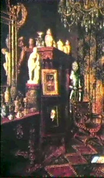 The Artist's Studio Oil Painting by Max Schoedl