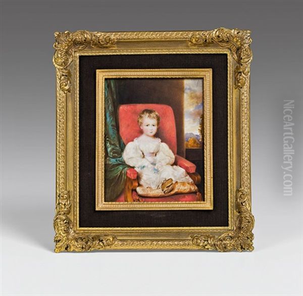 Darstellung Der Emilie Caroline Von Arthaber (after Daffinger) Oil Painting by Johann Christian Schoeller