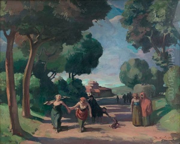 Le Retour Des Champs Oil Painting by Daniel Schoen