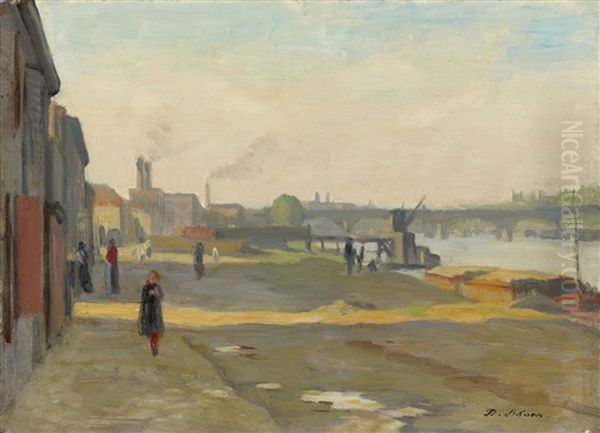 Sur Les Quais Oil Painting by Daniel Schoen