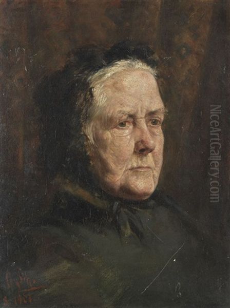 Bildnis Einer Alten Frau Oil Painting by Otto Scholderer