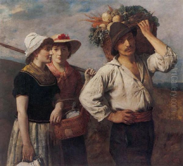 Heimkehr Von Der Ernte Oil Painting by Otto Scholderer