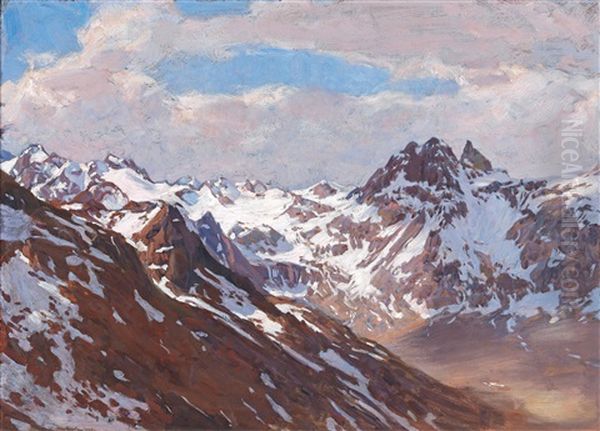View Of The Western Silvretta Oil Painting by Richard Scholz
