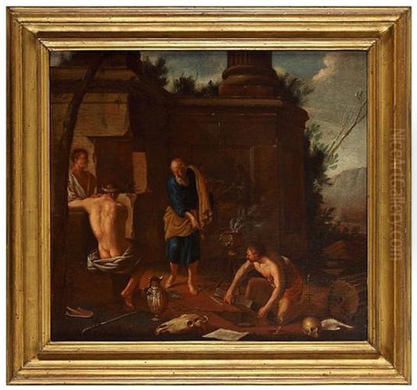 The Finding Of The Treasure Oil Painting by Johann Heinrich Schoenfeldt