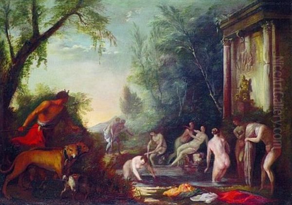 Diana Und Aktaon Oil Painting by Johann Heinrich Schoenfeldt