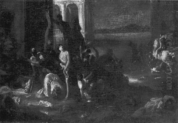 Le Massacre Des Innocents Oil Painting by Johann Heinrich Schoenfeldt