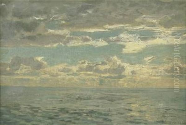 Riviera Oil Painting by Gustav Schoenleber