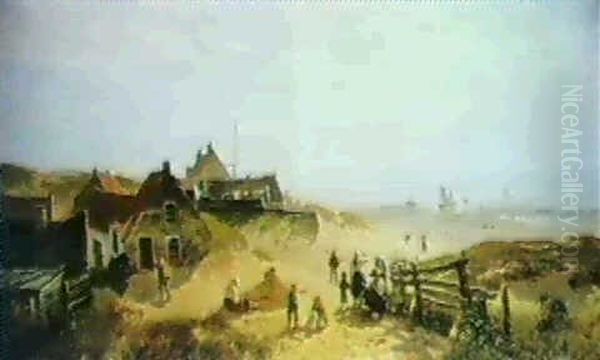 Strand Von Scheveningen Oil Painting by Gustav Schoenleber