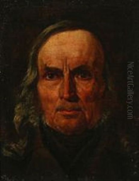 Portrait Of A Elderly Man Oil Painting by Ludvig Abelin Schou