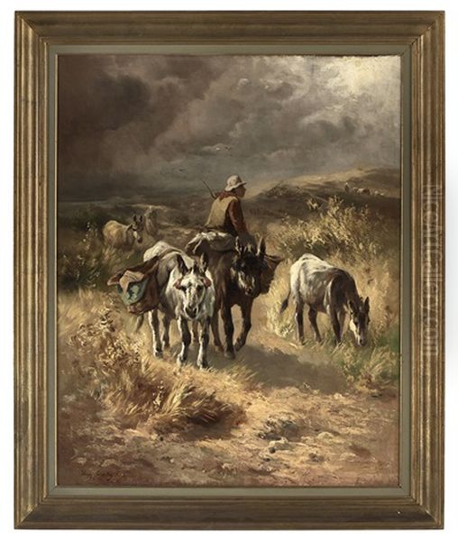 A Donkey Ride In The Country Oil Painting by Henry Schouten