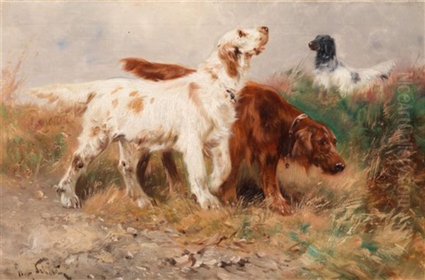 Setter Auf Der Jagd Oil Painting by Henry Schouten