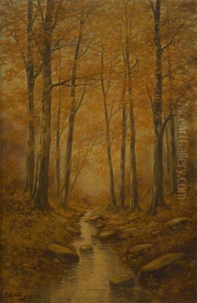 Ruisseau En Automne (2 Works) Oil Painting by Paul Schouten