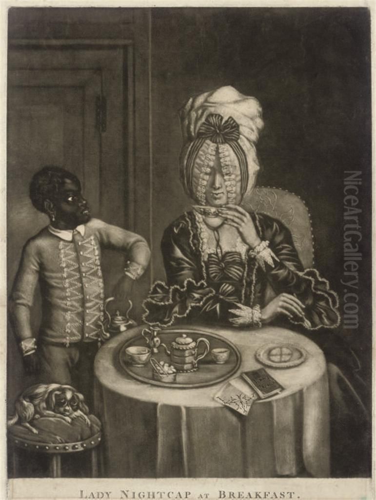 Lady Nightcap At Breakfast Oil Painting by Carington Bowles